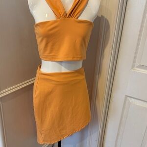 Elegant Orange Women's Skirt